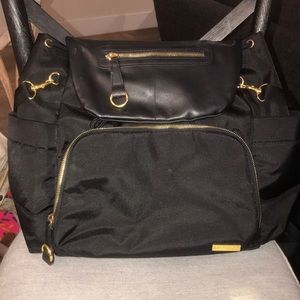 Skip hop black and gold diaper backpack